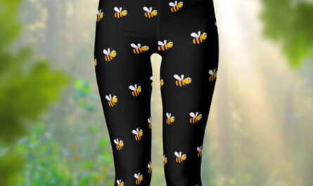 Black bumble bees cute funny   leggings