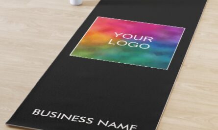 Black Yoga Mats Fitness Add Your Business Logo