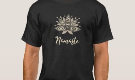 NAMESTE, YOGA CLASS EXERCISE, LOTUS FLOWER, WOMENS T-Shirt