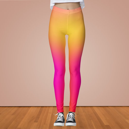 Neon Yellow and Pink Leggings