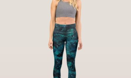 Teal Galaxy Series Design 4   Capri Leggings