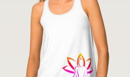 Yoga Lotus Pose Design “Namaste” Racerback T-shirt