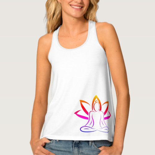 Yoga Lotus Pose Design “Namaste” Racerback T-shirt
