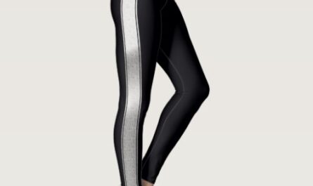 Black with Silver Foil Stripes Leggings