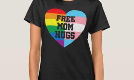 Free Mom Hugs With Rainbow And Transgender Flag T-Shirt