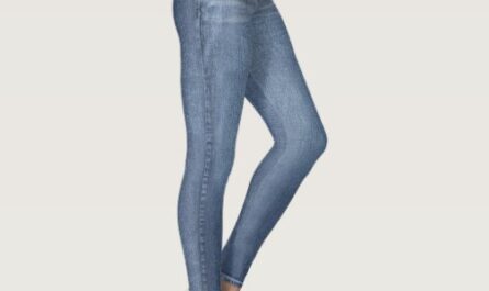 Light Wash Jeans All-Over Printed Leggings