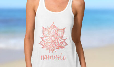 Namaste Rose Gold Lotus Flower Yoga Tank Top