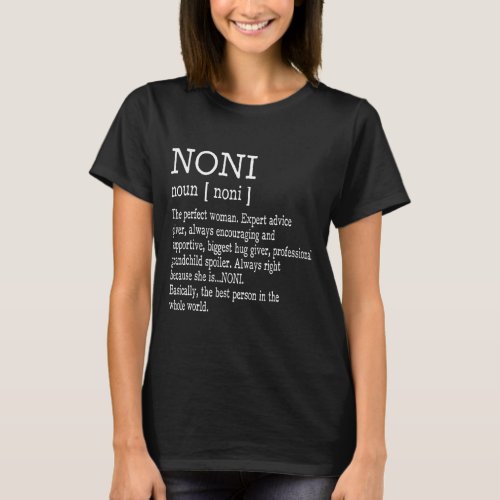 Noni Definition Grandma Announcement Gift Noni T-Shirt