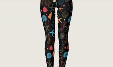 Ocean Beach Seashells Starfish Seahorse Yoga Leggings