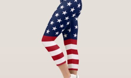Patriotic Stars and Stripes Capri Leggings