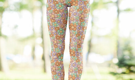 Vintage Groovy Daisy Floral Print Bohemian 60s 70s Leggings