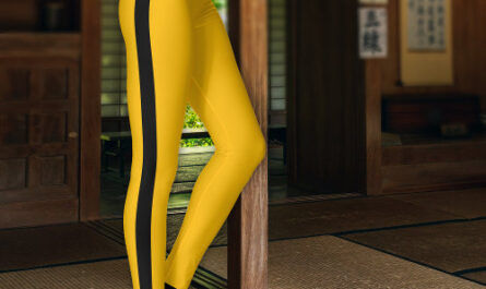 Yellow and Black Stripe Leggings