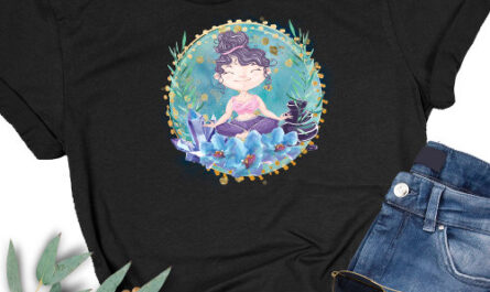 Zen Girl Yoga Spa Rocks Crystals Flowers T-Shirt