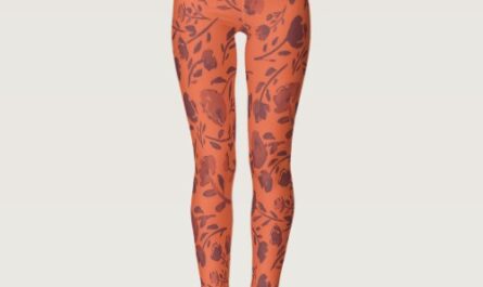 Abstract Floral Orange Purple Chic Leggings
