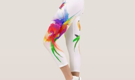 Abstract Paint Splatter Rainbow Lorikeet Capri Leggings