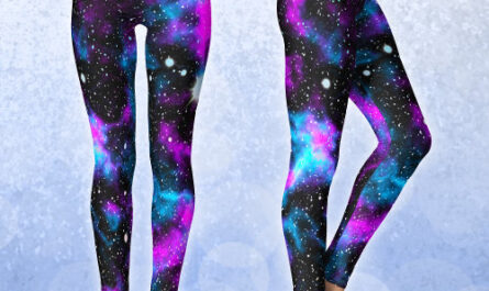 Blue and Purple Galaxy Neon Yoga Leggings