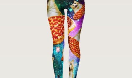 Funny space pizza cat leggings