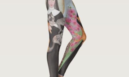 Gertrude Patron St of Cats Watercolor Leggings