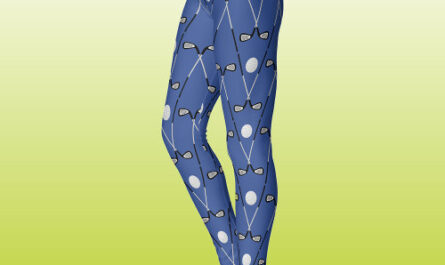 Golf clubs pattern cool blue leggings