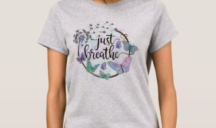 Just Breath Butterflies Dandelions Self Care Yoga  T-Shirt
