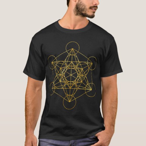 Metatron_s Cube Sacred Geometry Yoga Pray T-Shirt