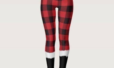 Modern Plaid Santa Costume Cute Funny Christmas Le Leggings