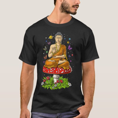 Mushroom Buddha Zen Yoga Meditation Psychedelic Hi T-Shirt
