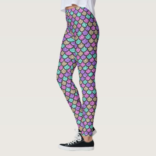 Pastel Mermaid Scales  Leggings