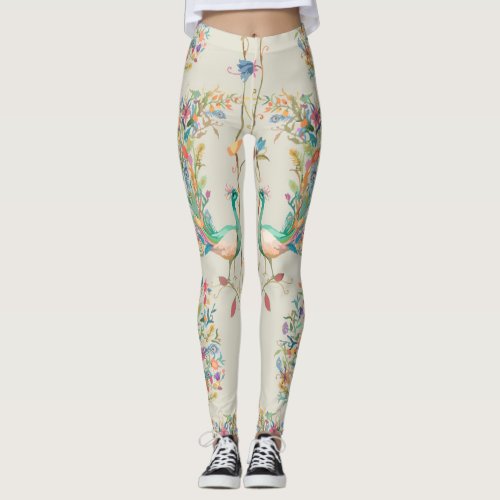 Peacock Workout Yoga Gym Tummy Control Leggings