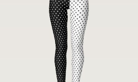 Polka Dot Black and White Two Tone Leggings