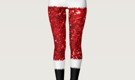 Santa Claus Costume Glitter Christmas Leggings