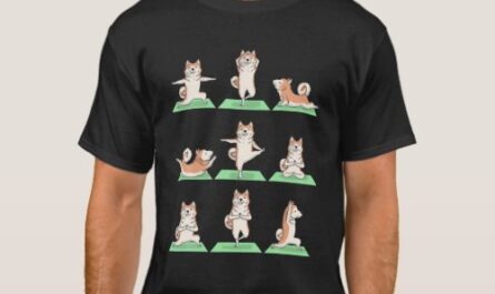 Shiba Inu Dog Yoga Pose Zen Cute Workout Exercise T-Shirt