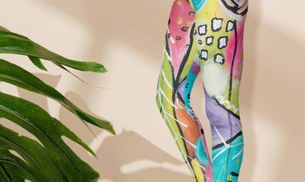 Colorful Abstract Artsy Pink Blue Purple Red Cute Leggings