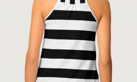Cute Black And White Stripes Pattern Women's  Tank Top