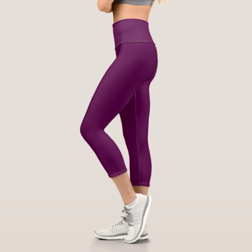 Deep Purple Yoga  Capri Leggings for Women's