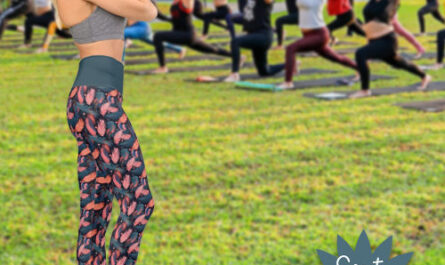 Green Pink Coral Feathers On Dark Background Capri Leggings