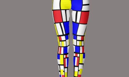 Mondrian style primary colors rectangles modern  leggings