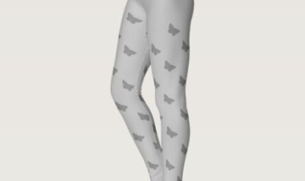 Pink Gray Butterfly Yoga Pants Womens Fashion
