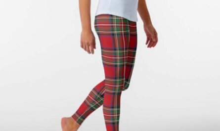 Red Green Royal Stewart Tartan Plaid Pattern Leggings