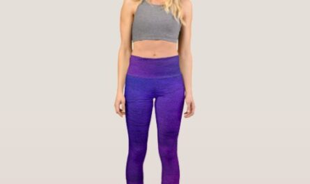 Trendy purple neon blue leather like yoga pants