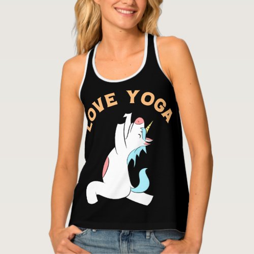 Unicorn yoga for animal lovers  tank top