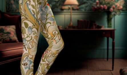 William Morris Lily Art Nouveau Floral Pattern Leggings