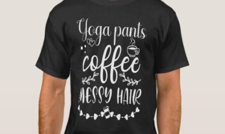 Womens Messy Hair Yoga Pants Coffee Mom Life T-Shirt