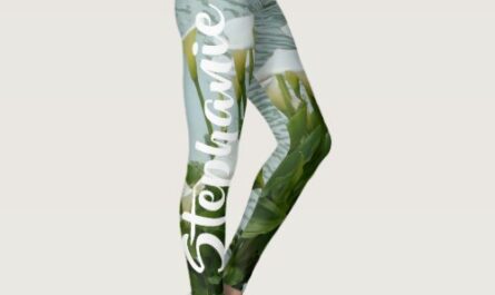 Calla Lilies Floral, Personalized Name Leggings