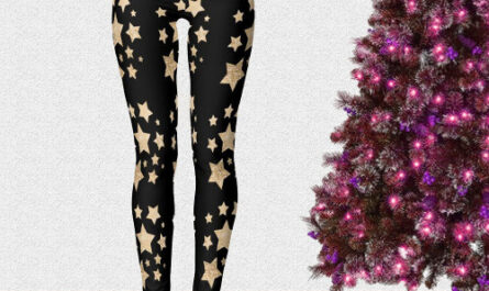 Champagne gold light faux glitter sparkles Stars Leggings