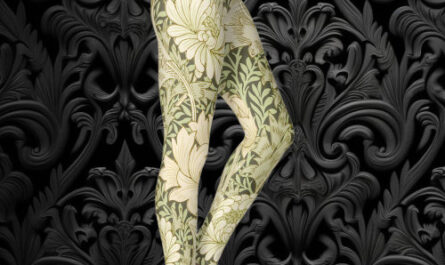 Chrysanthemum by William Morris, Vintage Art Leggings
