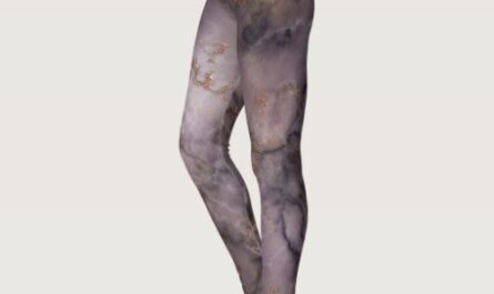 cool trendy marble accent face pattern gold brown leggings