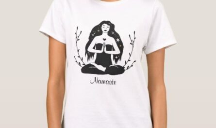 Female Seated Yoga Pose Meditation Namaste T-Shirt