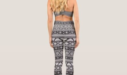 Grey tribal vintage ethnic pattern capri leggings
