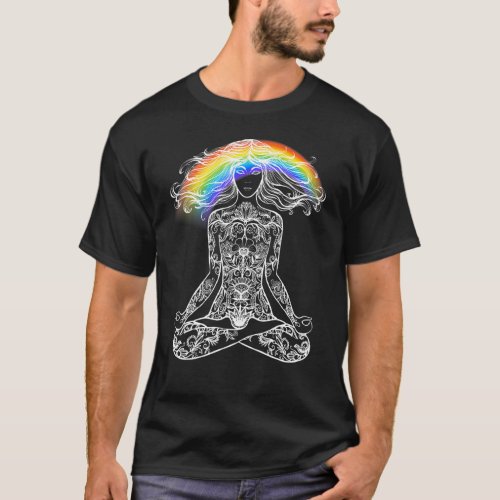 Rainbow Meditation Yoga 9 T-Shirt